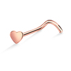 Heart Silver Curved Nose Stud NSKB-140s